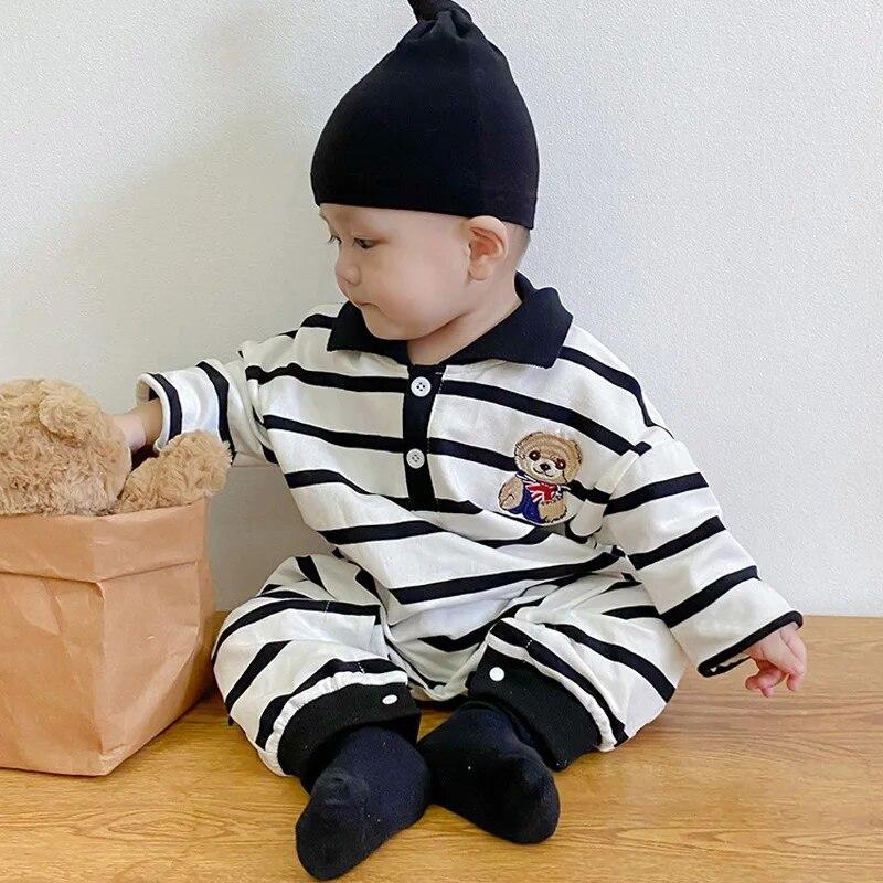 Bear Baby Jumpsuit Korean Toddler Romper for Boys Girls Clothes Spring Autumn Casual Kids Onesie Infant Toddler Outfit Clothing 0-12M