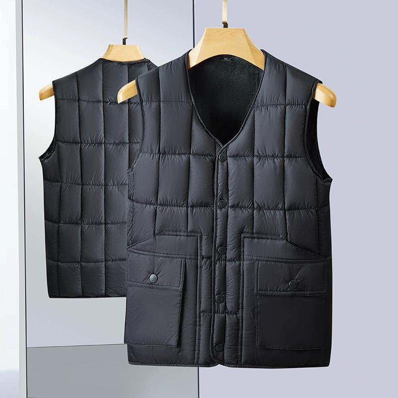 Men Autumn Winter Vest Men Fleece Lightweight Padded Thickening Vests Sleeveless Jackets Warm Coat Waistcoat Plus Size 5Xl