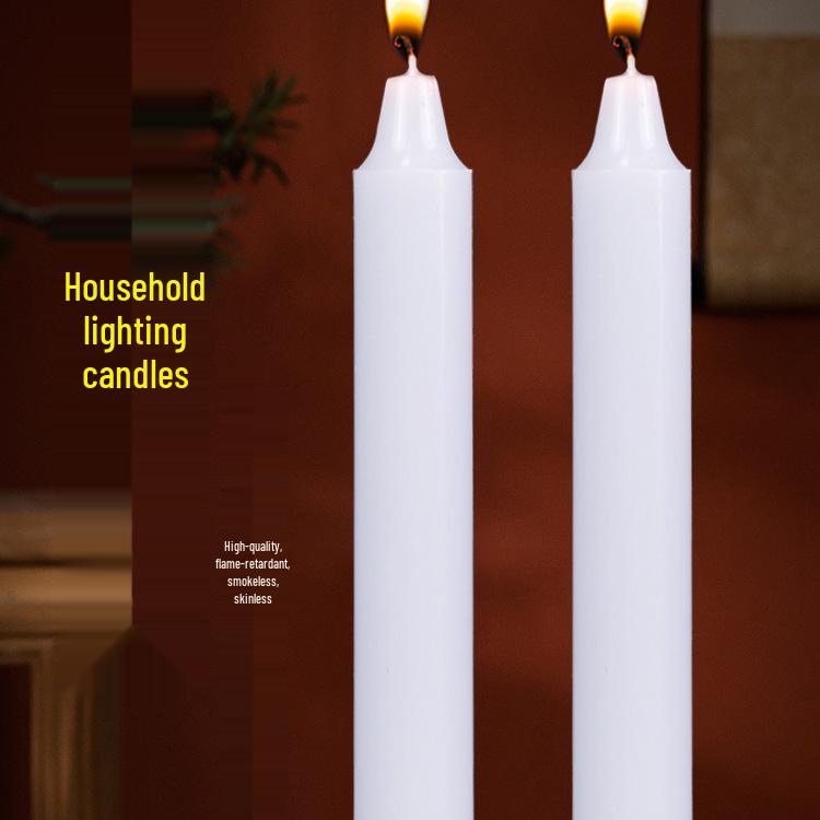 Smokeless Odorless Mini Emergency Candles for Outdoor Power Outages and Festive Use - Red and White