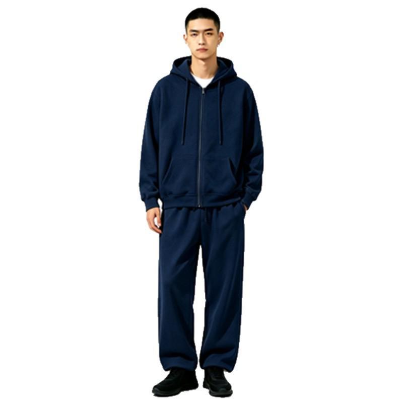 Unisex Solid Color Zip-Up Sports Hoodie - Casual Slim-Fit Jumpsuit for Autumn/Winter