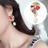 Drip Oil Conch Earrings Conch Color Geometric Drop Earrings Vintage Pearl Conch Earrings Women