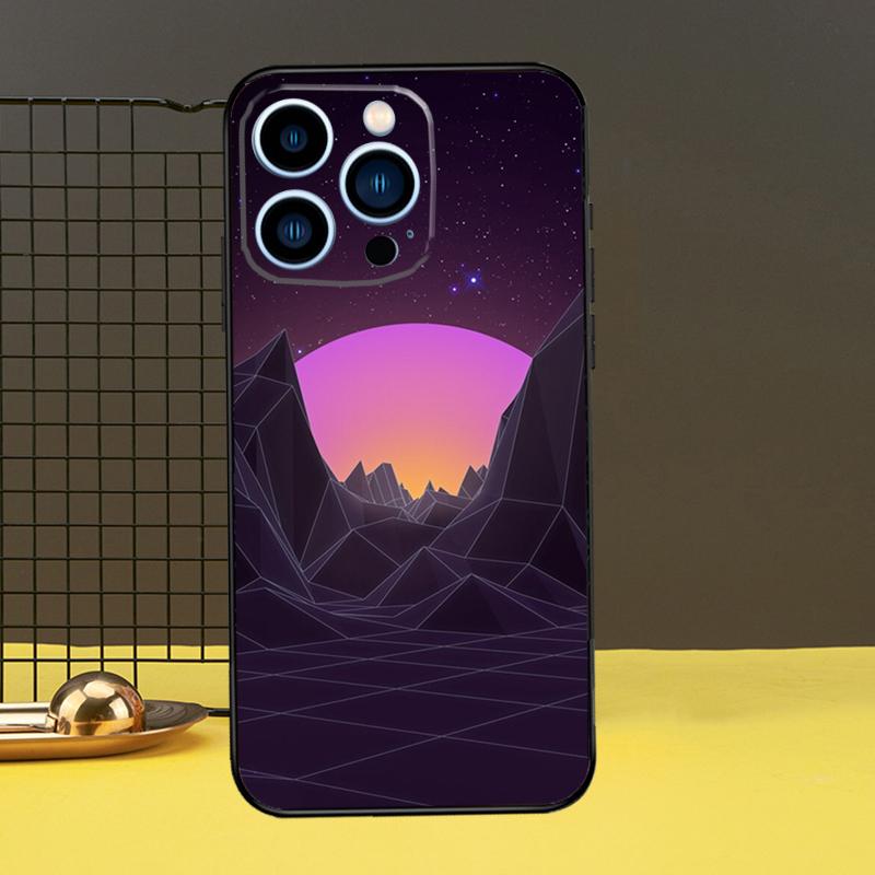 

Защитный чехол 80S Vaporwave Retro Synthwave Sunset для iPhone 11 14 12 13 Pro Max Mini X XR XS Max 7 8 Plus SE2020 iPhone 14Pro MAX