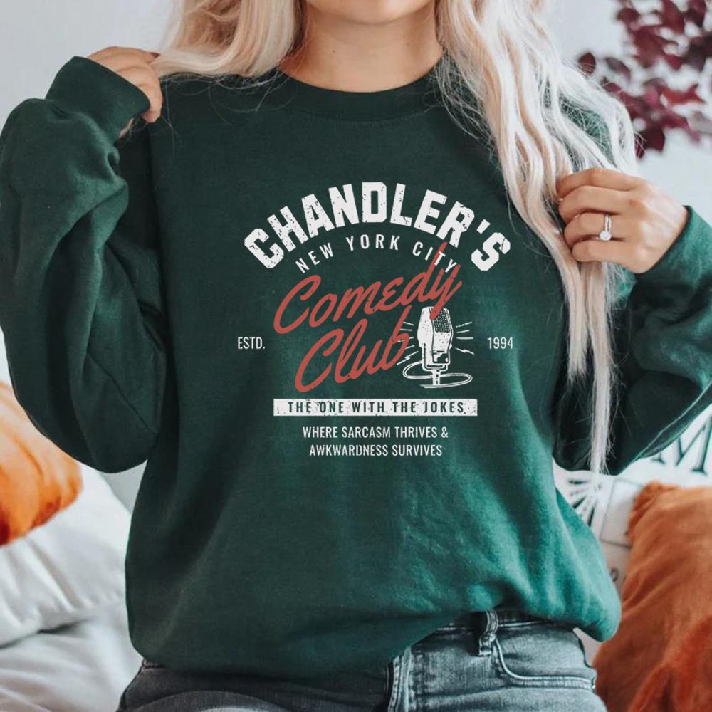 Свитшот Chandler Friends вдохновленный сериалом Друзья свитшот с круглым вырезом винтажные графические толстовки с капюшоном женские свитшоты с длинным рукавом XXXL темно-зеленого 1565₽