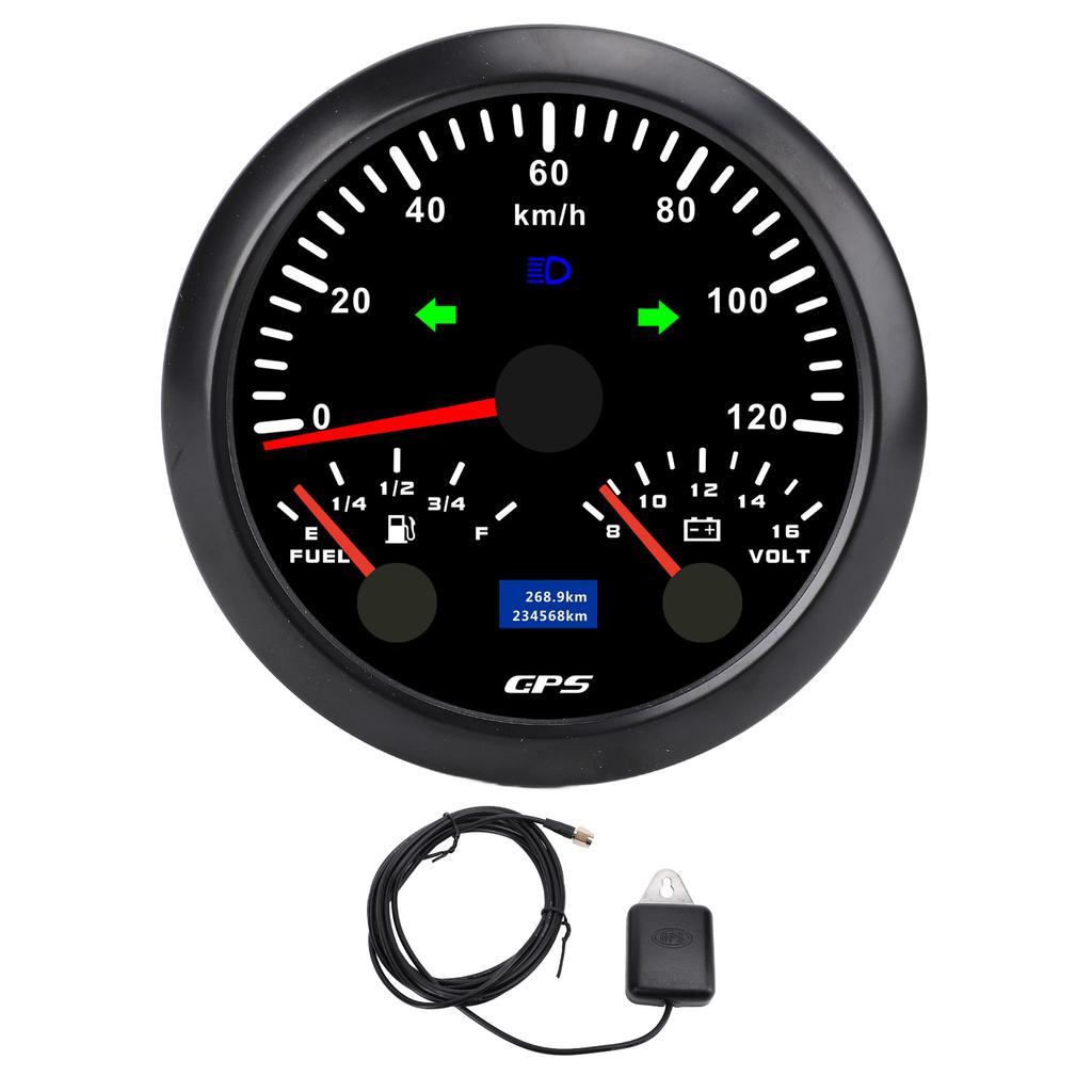 85mm 3 3 8in GPS Speedometer Odometer with Voltmeter Fuel Level Gauge Turn Signal 3 In 1 120KM H for RV Yacht Truck 7