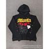 Sp1der Rapper YoungThug Same Foam Letter 555555 Couple Hoodie Pink Sweatshirt