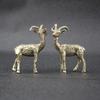 1PC Solid Brass Body Zodiac Sheep Statue Sheep Animal Theme Flat Base Frame Tabletop Ornament Fine Carve Detail