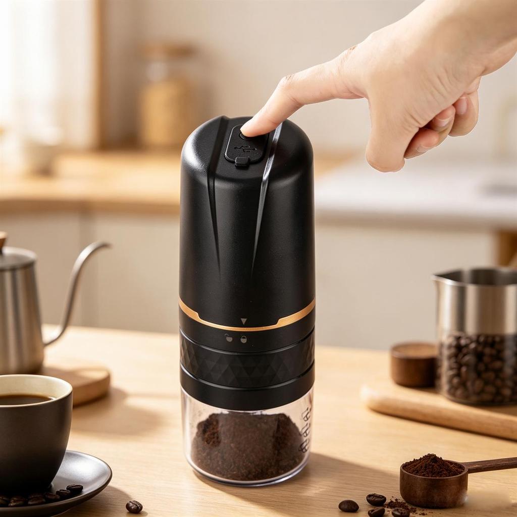 Portable USB Rechargeable Electric Coffee Grinder for Home Use