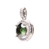 Bien Vetu Green Moissanite Pendant 2 Carat Round Pavé 442