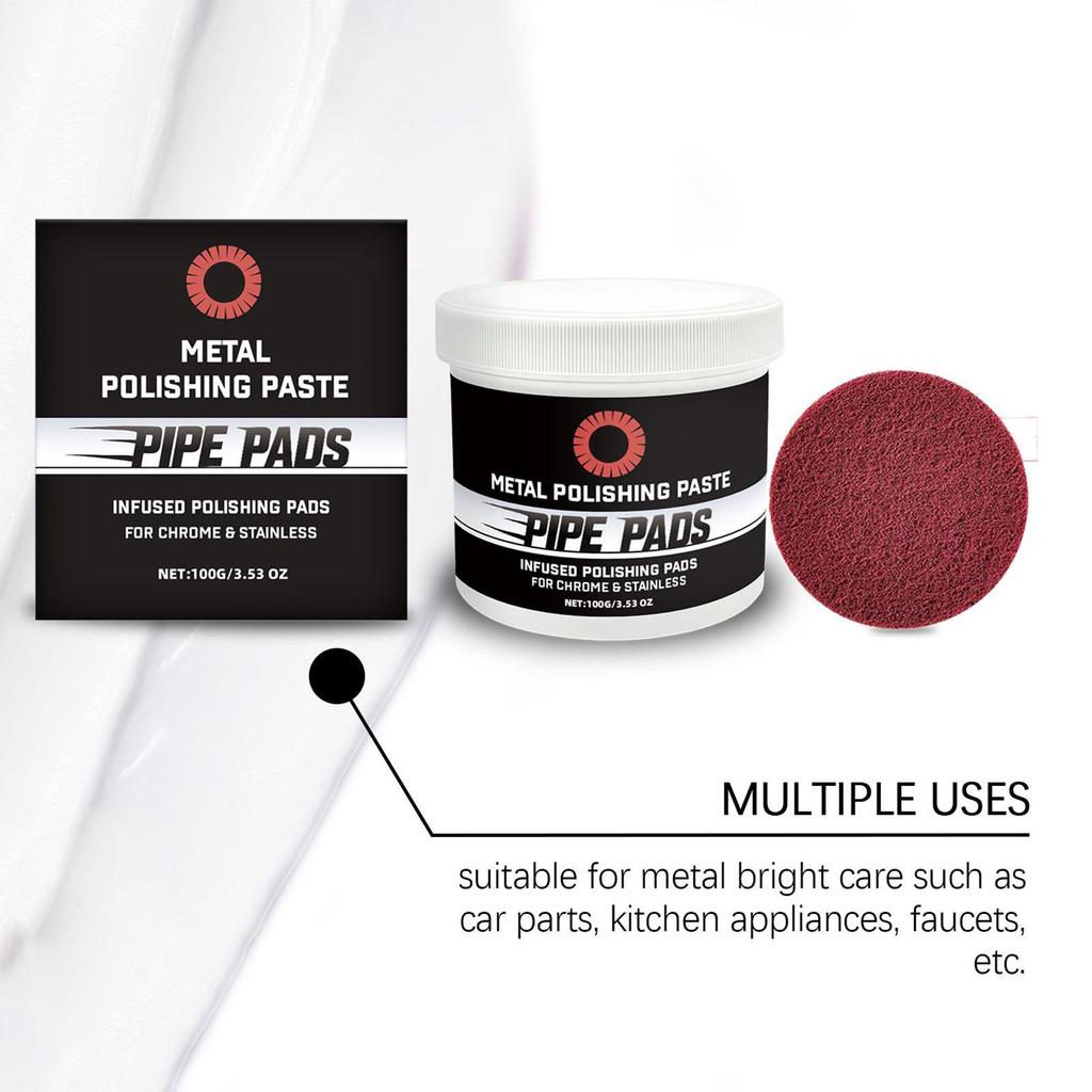 Metal Polishing Scratch Cleaner Remover Refurbishing Paste For Removes Oxidation Discoloration Brass Aluminum Pipes Exhaust 100g