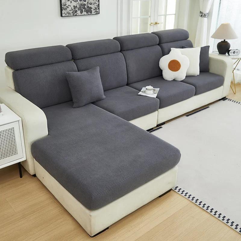 1 Pc Sofa Seat Cover Elastic Jacquard Slipcover Sofa Cushion Cover For Living Room Couch Cover A Pattern Of Stripes