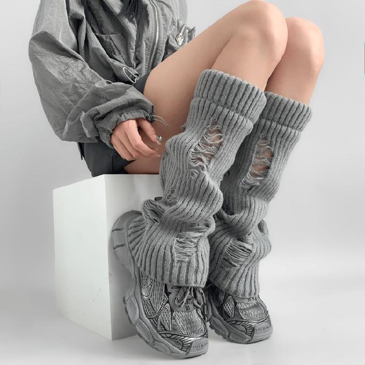 Winter Warme Gaten Beenwarmers voor Vrouwen Meisjes Lolitas Voetbedekking Sokken Gothic Harajuku Beenbedekking Middelhoge Sokken Cadeaus