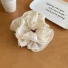 Summer 2026 New Large Pleated Hair Tie Cream Colored Checkered Multi Layered Hair Tie Coiled Hair Ponytail Hair Flower Hair Tie