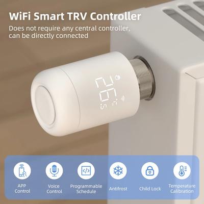 Tuya ZigBee Smart Thermostatic Radiator Valve, APP & Voice Control, Programmable TRV, Anti-Freeze, Child Lock