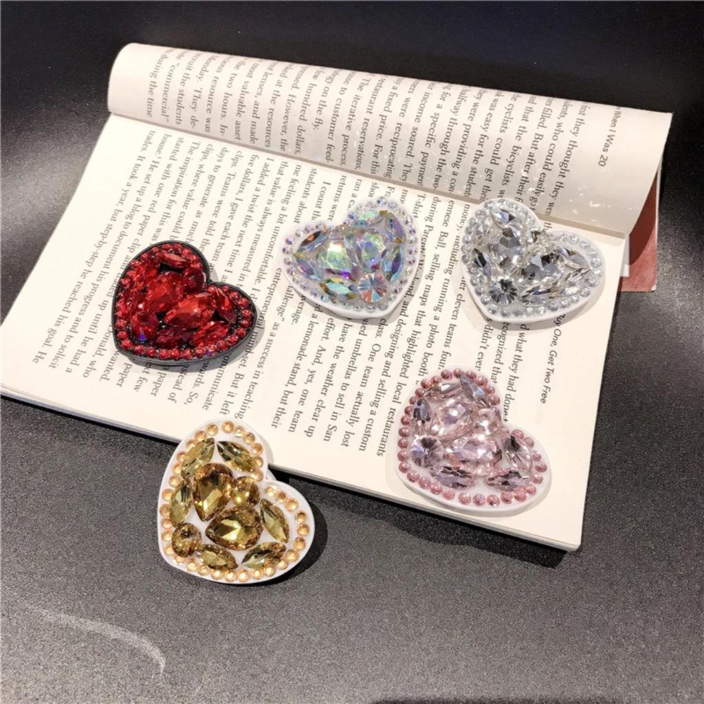Pack Diamond Heart Snape Phone Socket Universal Expansion Bracket Finger Ring Phone Holder for Smartphone Holder Ejection Socket