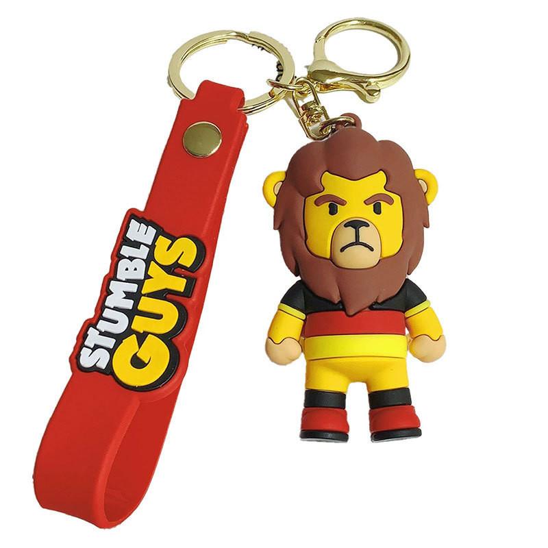 Adorable Cartoon Silicone Keychain Trinket Cute Cat Wolf Keyring For Gifting