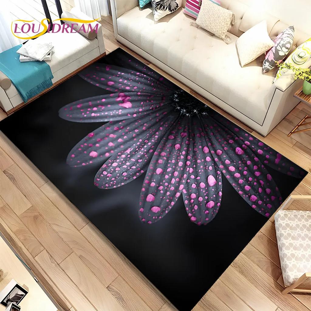 Nordic 3D Daisy Flower Area Rug,Carpet Rug for Home Living Room Children Bedroom Sofa Doormat Decor,kids Play Non-slip Floor Mat