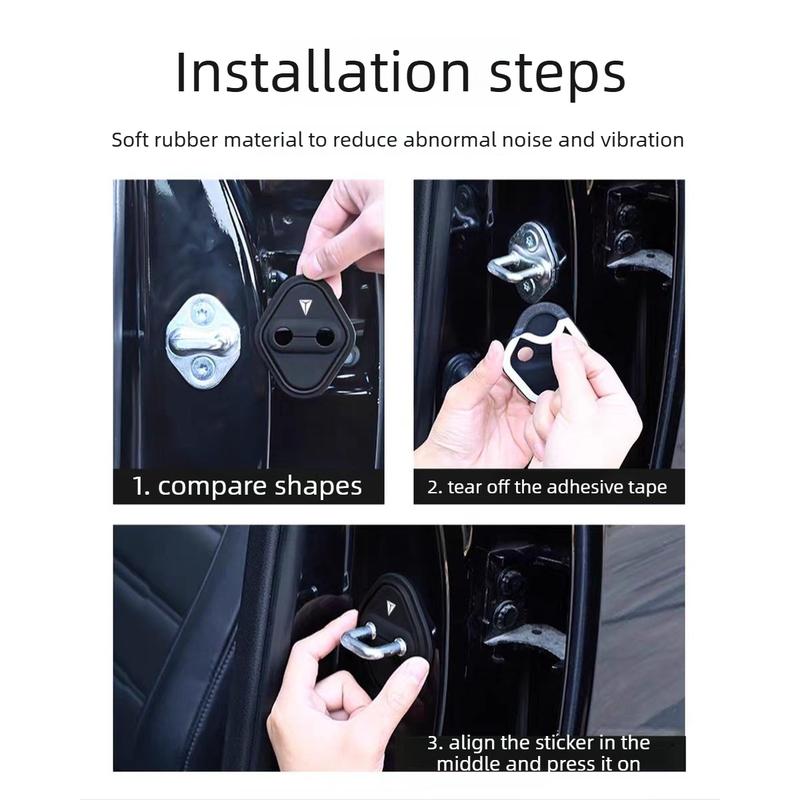 4pcs for Changan Deep Blue S05 S07 L07 Automotive Door Lock Cover Buckle Silicone Shock Absorber Cushion Door Protection Cover