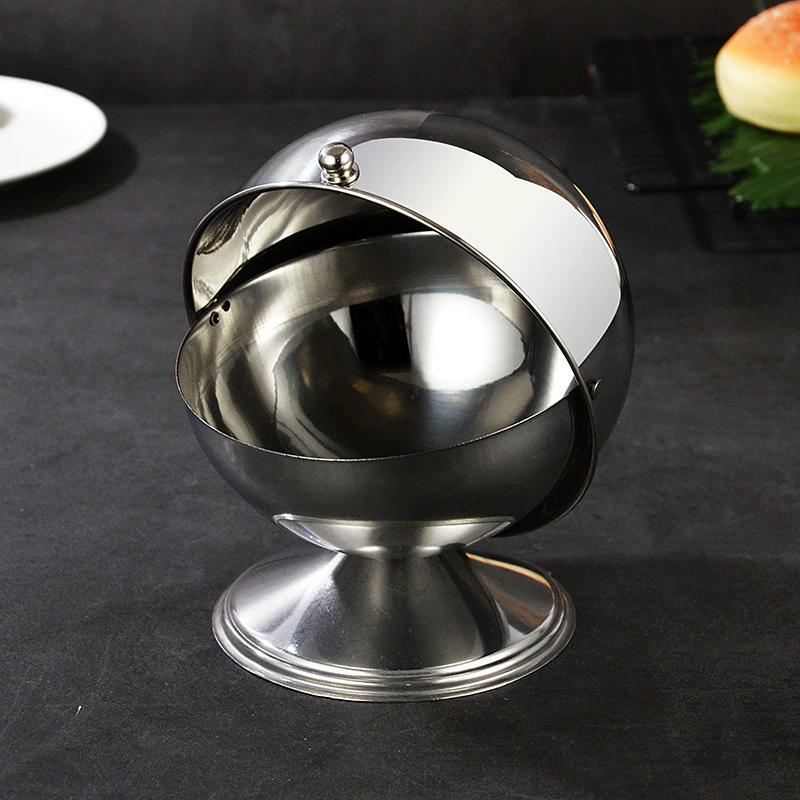 1pcs Leak-proof Storage Jar, Stainless Steel Spherical Seasoning Jar with Flip Lid - Perfect for Storing Seasonings and Candies