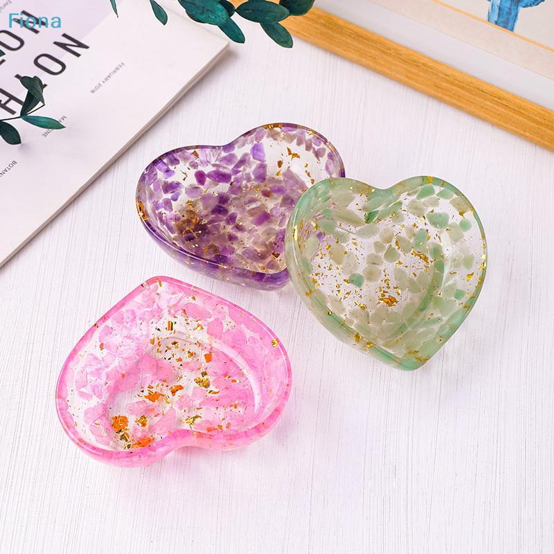 Resin Heart Trinket Dish - Handmade Epoxy Jewelry Tray, Decorative Storage Bowl for Rings/Earrings