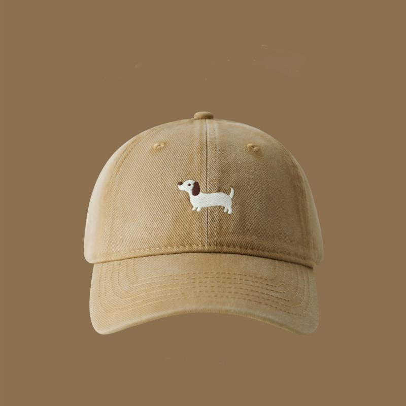 Dachshund Embroidered Baseball Cap for Men and Women Versatile Wide Brim Showing Face Small Peaked Cap