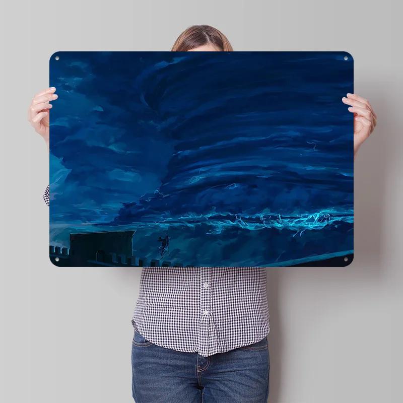 Stormlight Art D Texture Metal Poster Customized Wall Art Tin Sign Gift for Mancave Home Decoration Room Accessories Desk Decor