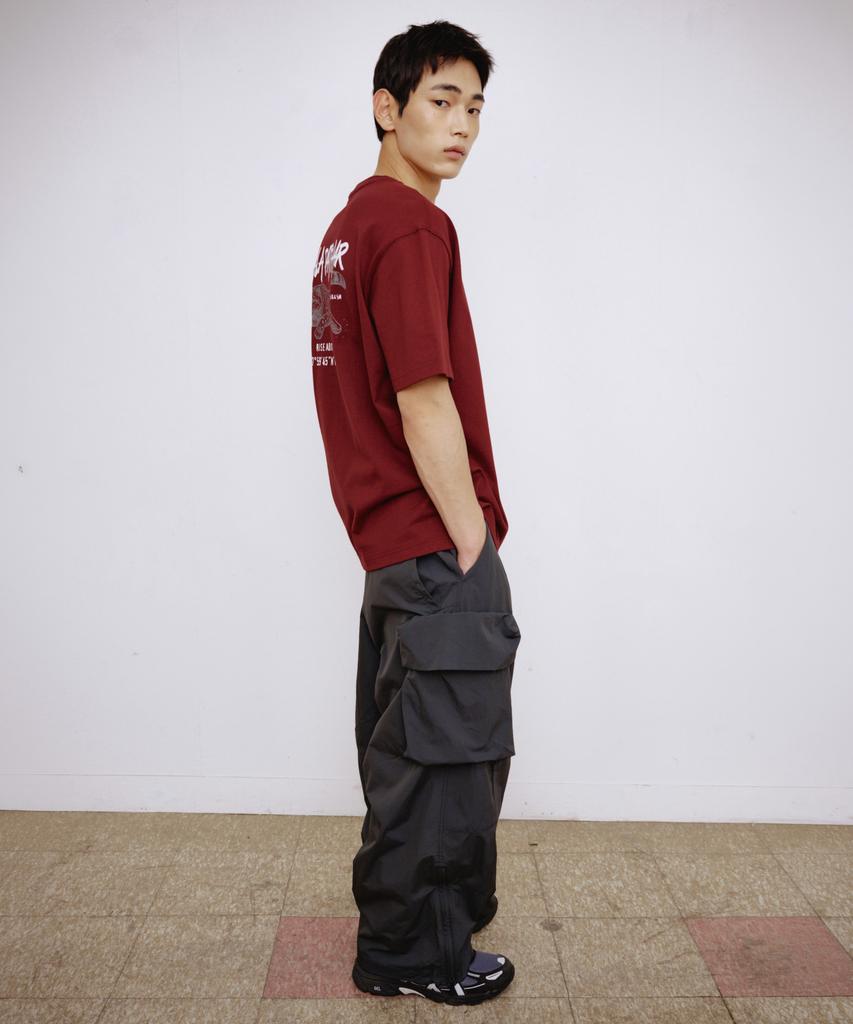 Kallapataleu Wide Balloon Ankle Zip Belted Cargo Pants - Deep Gray