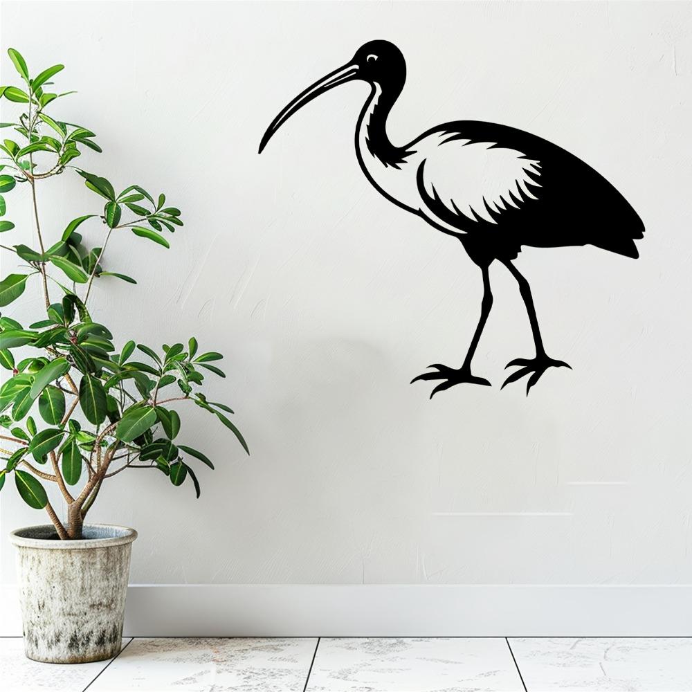 1pc Ibis Metal Wall Art, Graceful Bird Statue Mural for Easter Thanksgiving, Weatherproof Iron Decor for Patio Garden Fence, Charming Outdoor Ornament