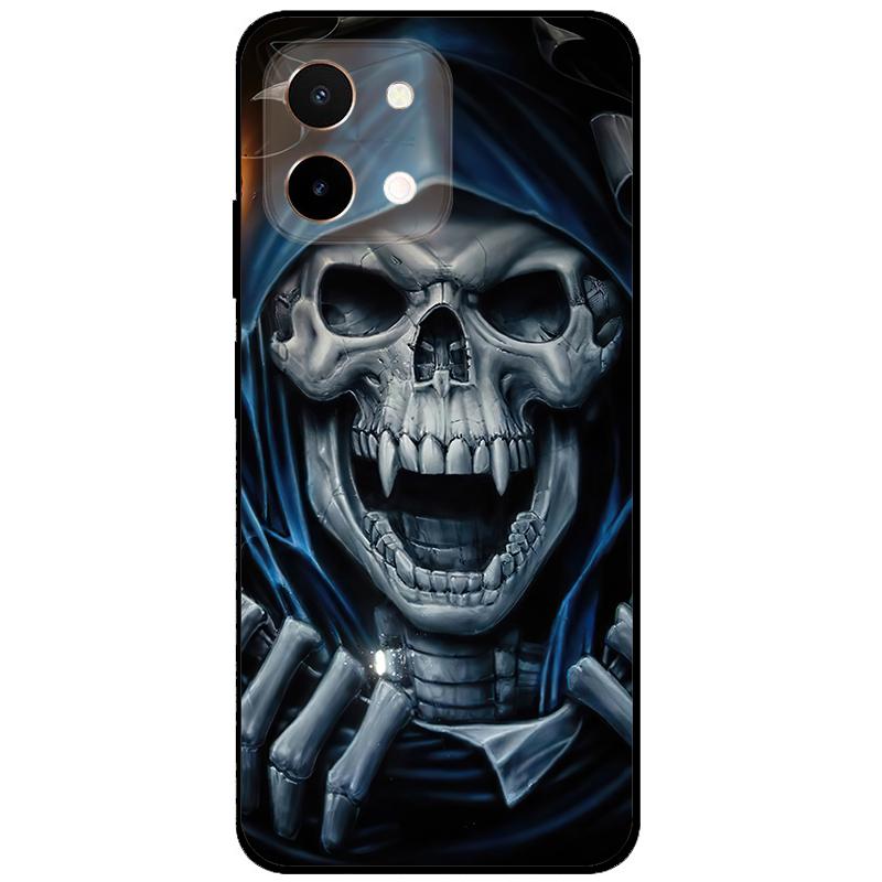 For Vivo Y28 4G Case 6.68'' Black TPU Silicon Cartoon Protection Cover for VivoY28 Y 28 4G Shockproof Capa Wolf Animals Soft Bag