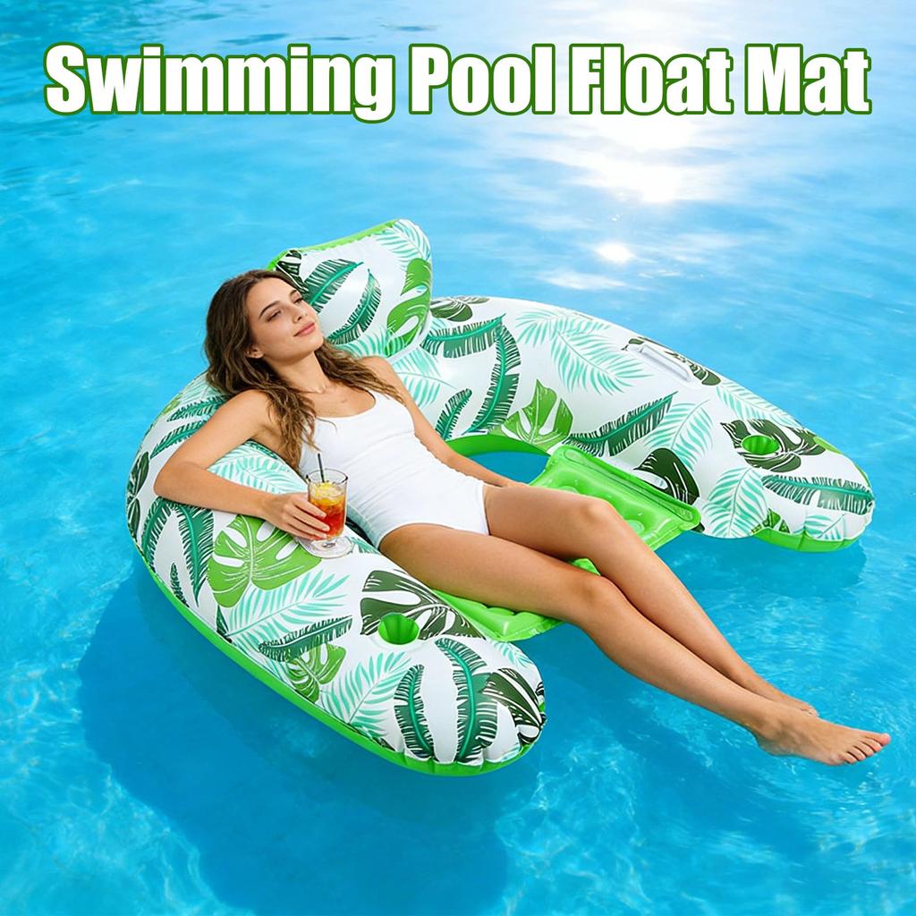 Innovative Inflatable Swimming Pool Floating Chair Popular Photo Seat With Cup Hole Outdoor Swimming Pool Water PVC Inflatable Floating