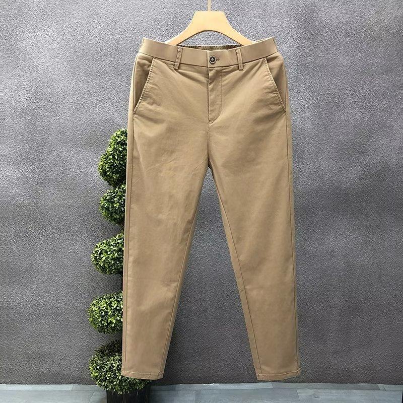 Men's Casual Trousers Summer Trendy Thin Cotton Small Straight-leg Pants Business Pants