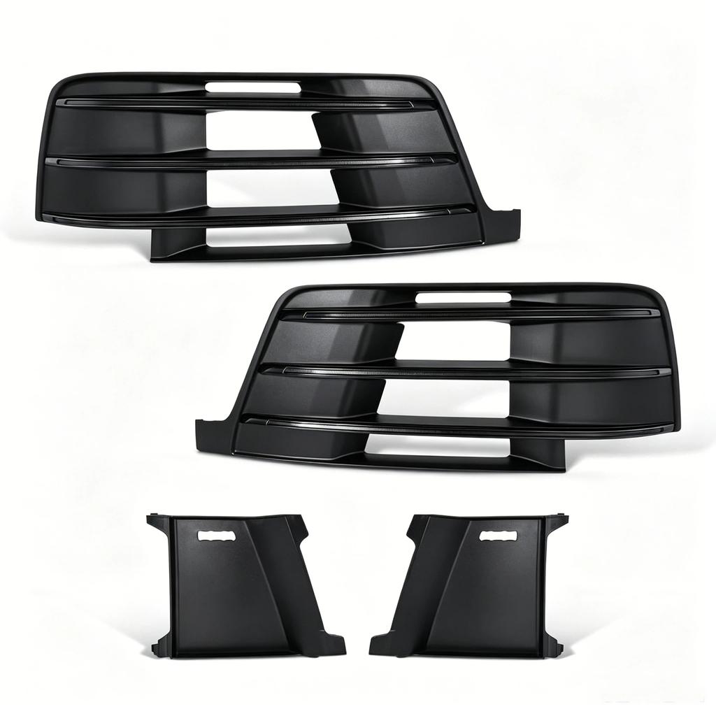 Front Bumper Fog Light Grilles Matte Black Weather Resistant High Durability for Q7 Exterior Auto Parts