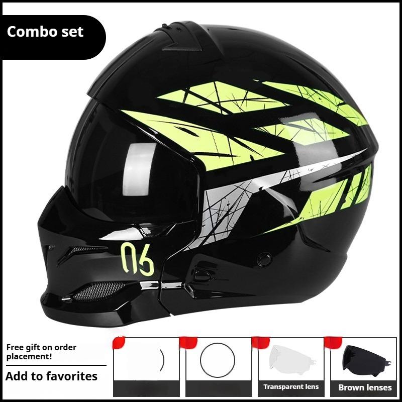 American Warrior Combination Scorpion Helmet Vintage Cruise Motorcycle Helmet Four Seasons Moped Full Helmet