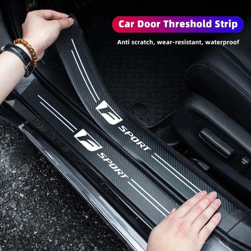 5 ks kožených nálepek na dveře auta prahové lišty z uhlíkových vláken proti poškrábání pro Lexus GS IS LS500h ES260 ES300h RX350h NX260 UX260 LM LC RZ
