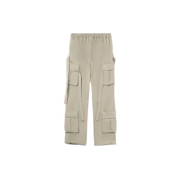 Li Ning CF Su Pure Color Multi Pocket Straight Casual Pants Unisex Pants AKXR557-2