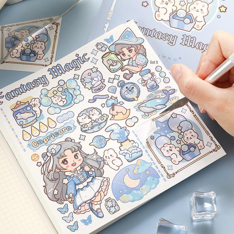 Magical Girl Heart DIY Grid Notebook - Portable Journal with Square Pages