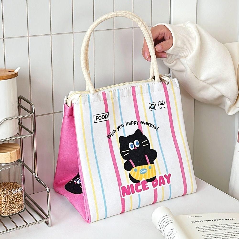 Kawaii Capybara Thermal Lunch Bag Insulated Portable Food Storage Bag Cartoon Lunch Box For Women Girl Kids
