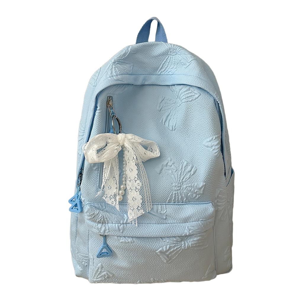 Schultasche Koreanische Version Einfach Einfarbig Mädchen Rucksack Outdoor Freizeit Rucksack Mittelschüler Campus Schultasche Große Kapazität Rucksack