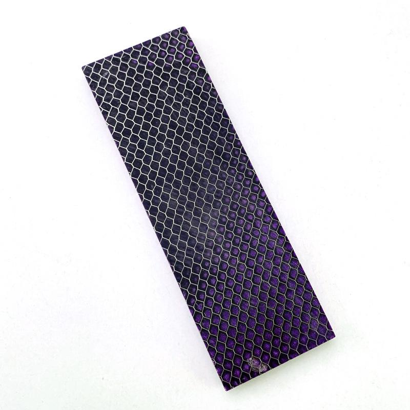 1 Stück 120x260x8mm C-Tek Harzmaterial für DIY Messergriffmaterialplatte Schlangenmaserung Wabenmuster Messergriff Patchmaterial