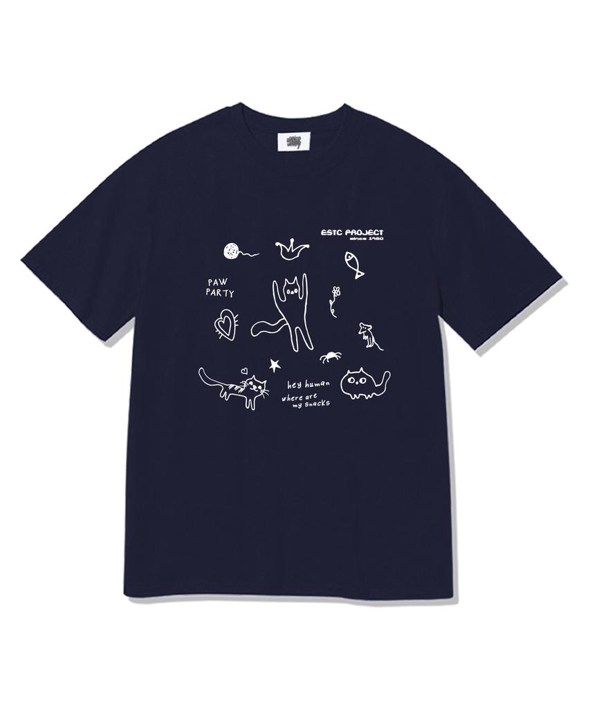 Ijiseutichi Hey Human Short Sleeve T-Shirt Navy