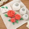 4Pcs Flower Silicone Mold, DIY Rose Candle Soap Making Mold, Flexible Epoxy Resin Mold for Chocolate, Baking Craft Gift