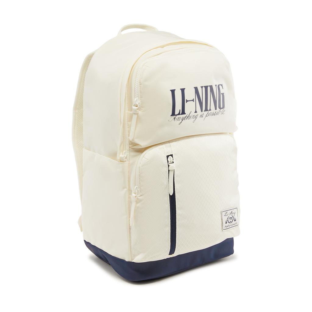 Li Ning Sports Life Collection Polyester Backpack Regular Unisex Ecru ABSW129-2