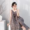 Suspender nightgown women's summer sexy long can wear cotton silk pajamas spring and autumn thin high-end loungewear