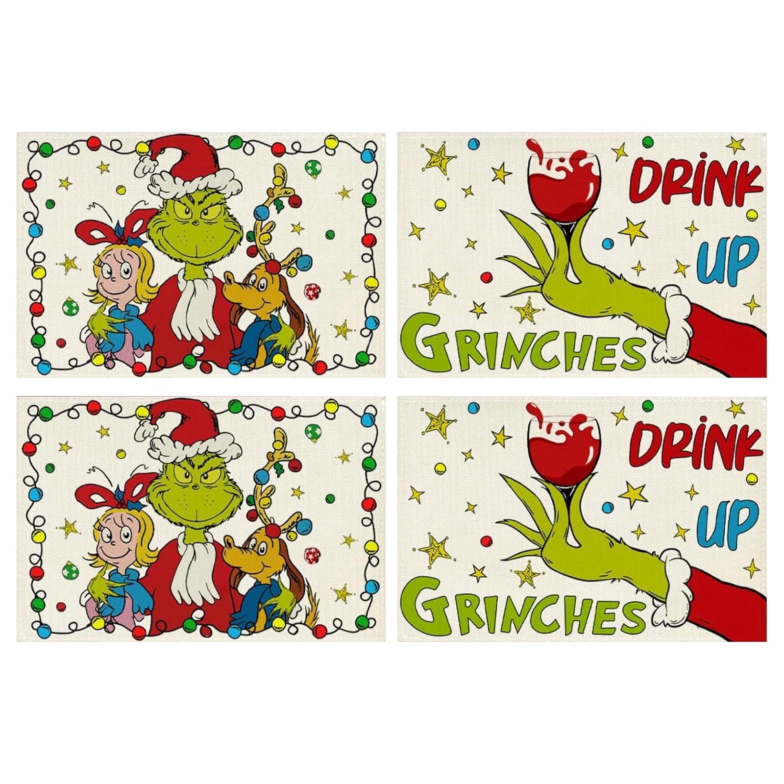 

Набор из 4-х моющихся рождественских салфеток, зимние праздничные салфетки для стола One Size белый