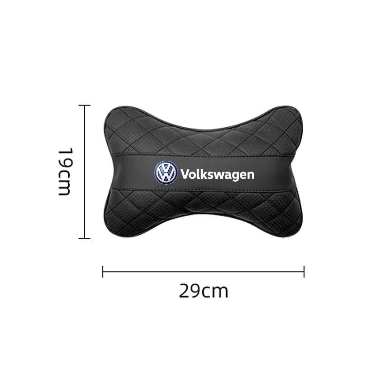 High Quality Leather Car Seat Headrest Ergonomic Neck Pillow For VW R Line Polo Tiguan Touran Golf Passat GTI Jetta Transporter Fx5