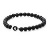 6mm Black Frosted Agate Stone Beaded 26 Letters Bracelet Valentine's Day Gift