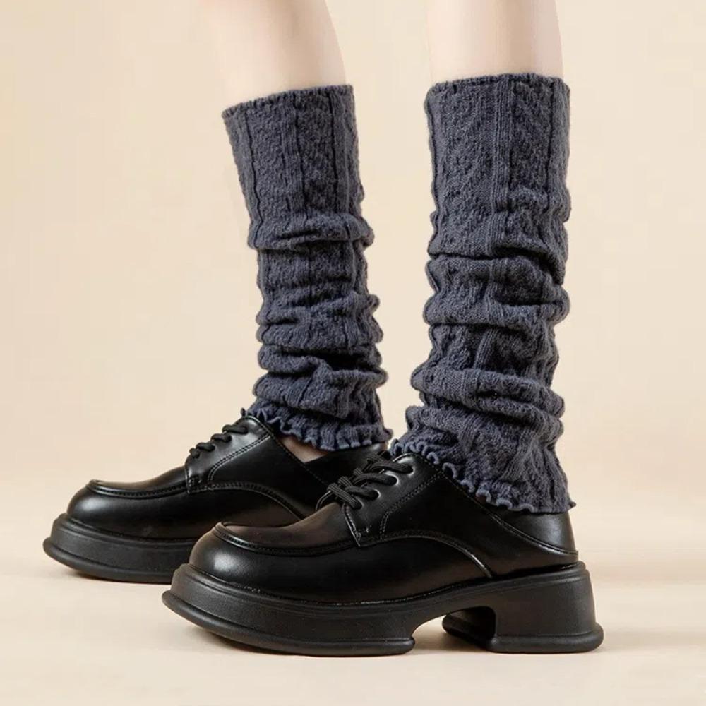 Over Knee Knitted Leg Warmers Solid Color Women's Leg Socks New Boot Cuffs Leggings Winter