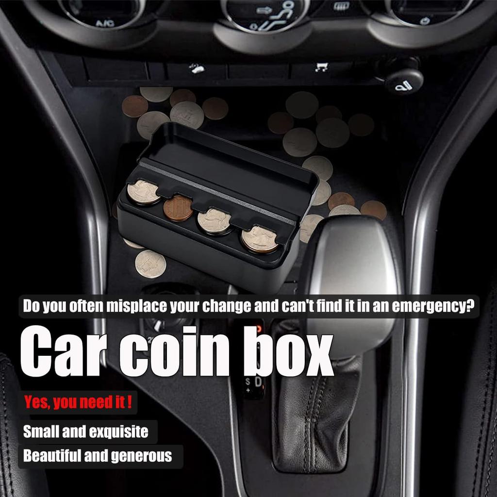 Ziciner Coin Holder for Car Auto Coin Change Organizer Money Dispenser Portable Vehicle Coin
