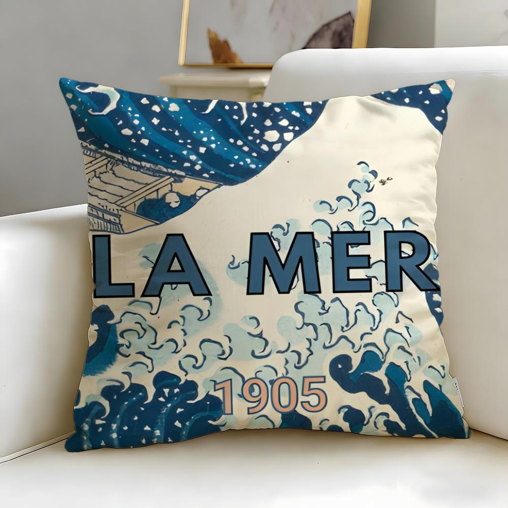 

classic luxury skincare brand La Mer Cushion Cover Soft & Easy-Wash Pillow Case – Versatile for Couch, Bed, Travel and Office 30cmx30cm