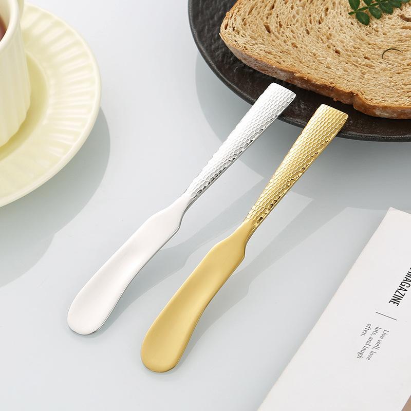 Hammer Patterned 304 Stainless Steel Butter Knife, Cheese , Jam Spatula, Thickened Butter Baking Scraper  Kitchen Accessories