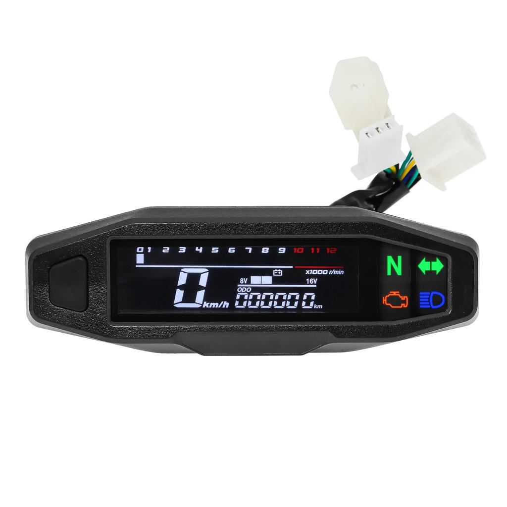 Mini Universal Drehzahlmesser für Motorrad LCD Digitaler Tacho Kilometerzähler Elektromotorrad Geschwindigkeitsmesser Moto Zubehör